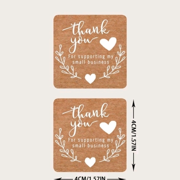 ✨️🤎 60 Thank You”  brown Square Stickers ✨️🤎 - Picture 3 of 5